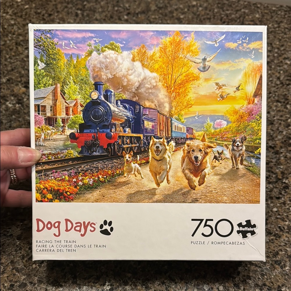 Buffalo David Bitton Blue and Orange Dog Puzzle